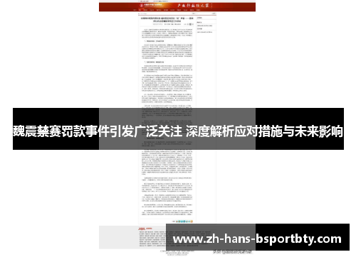 魏震禁赛罚款事件引发广泛关注 深度解析应对措施与未来影响